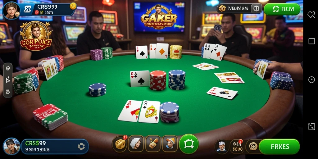 Tampilan gameplay seru di CRS99, nikmati keseruan Poker.