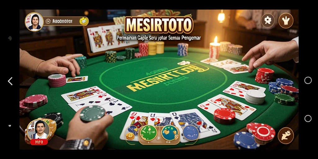 Tampilan gameplay Gaple yang menarik dan interaktif di MESIRTOTO.