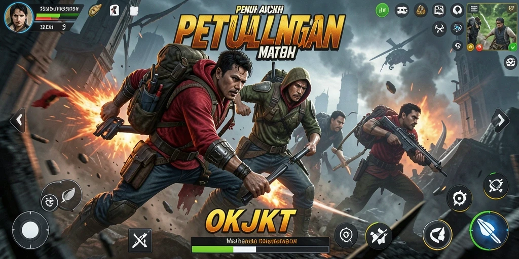Tampilan screenshot OKJKT menunjukkan pertempuran yang mendebarkan dengan grafis menawan.
